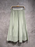 Skirt Plain Pleated Sage Green S011