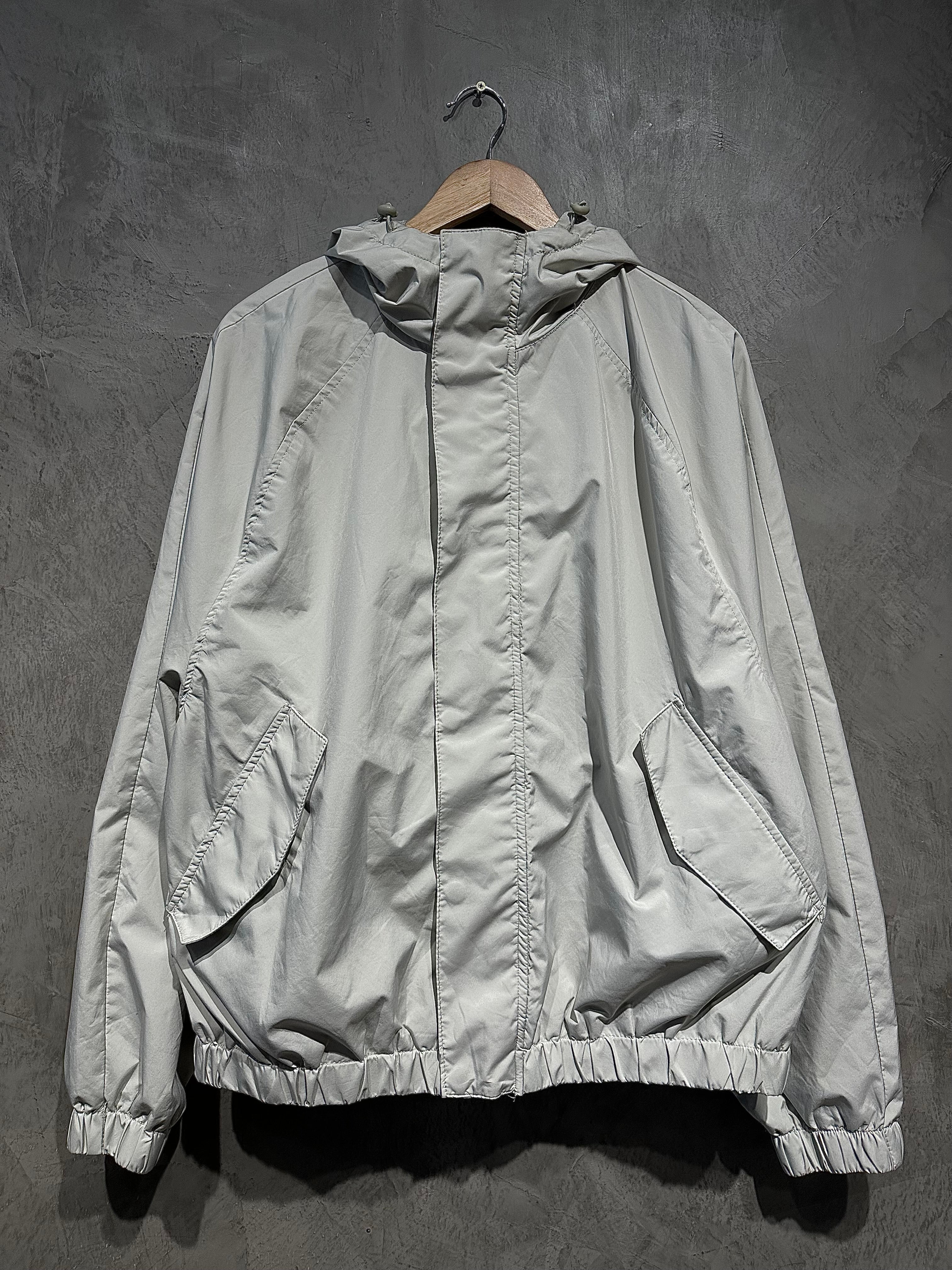 H&M Windbreaker With Hoodie Light Grey W001