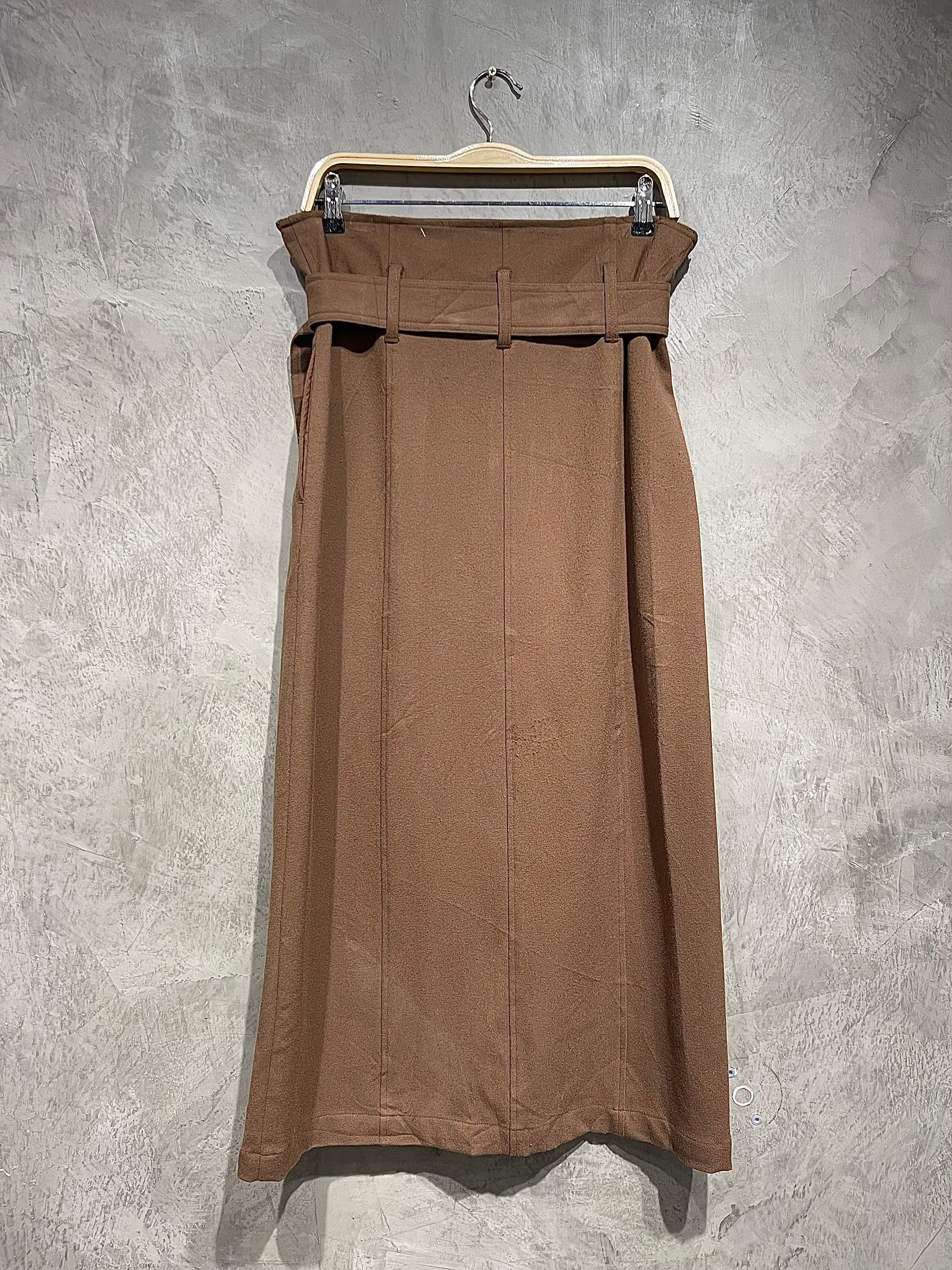 Skirt Plain Vintage Style Brown S003