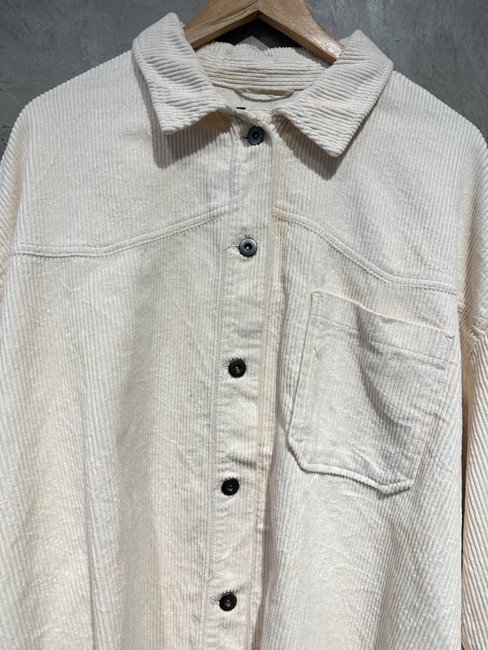 ZARA Corduroy Baggy Loose Style Cream C001