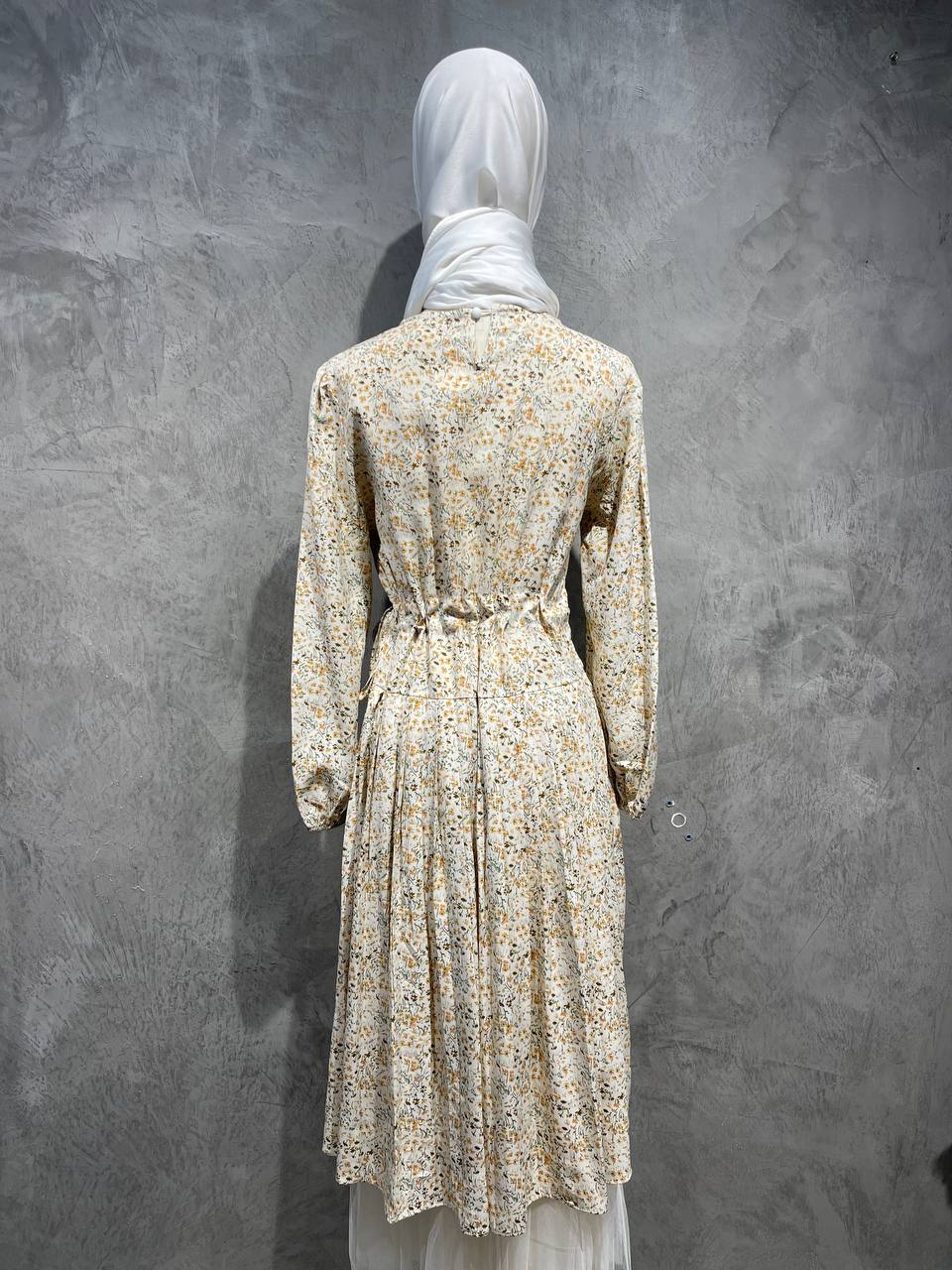 Dress Long Flowy Floral Soft Orange D010