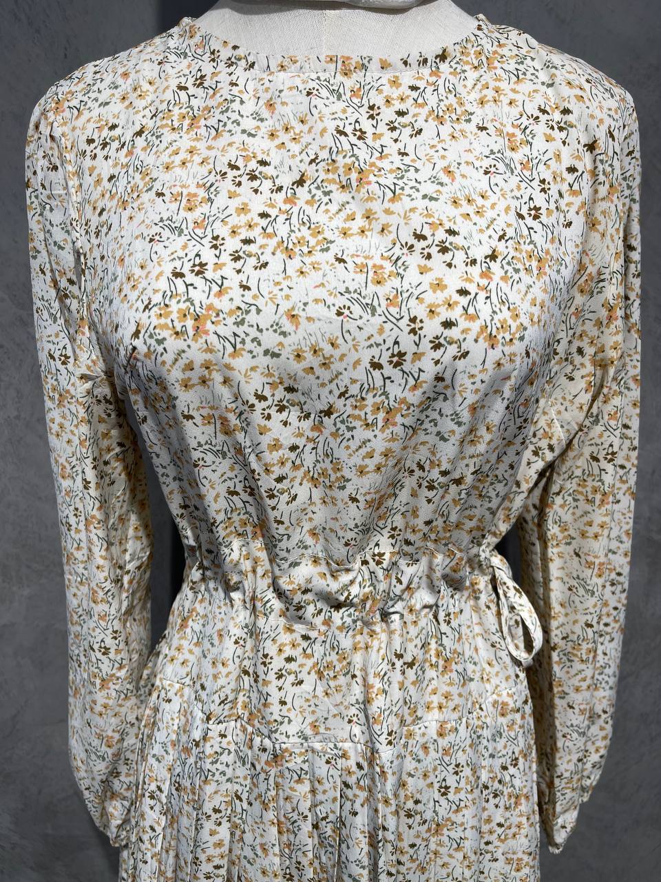 Dress Long Flowy Floral Soft Orange D010