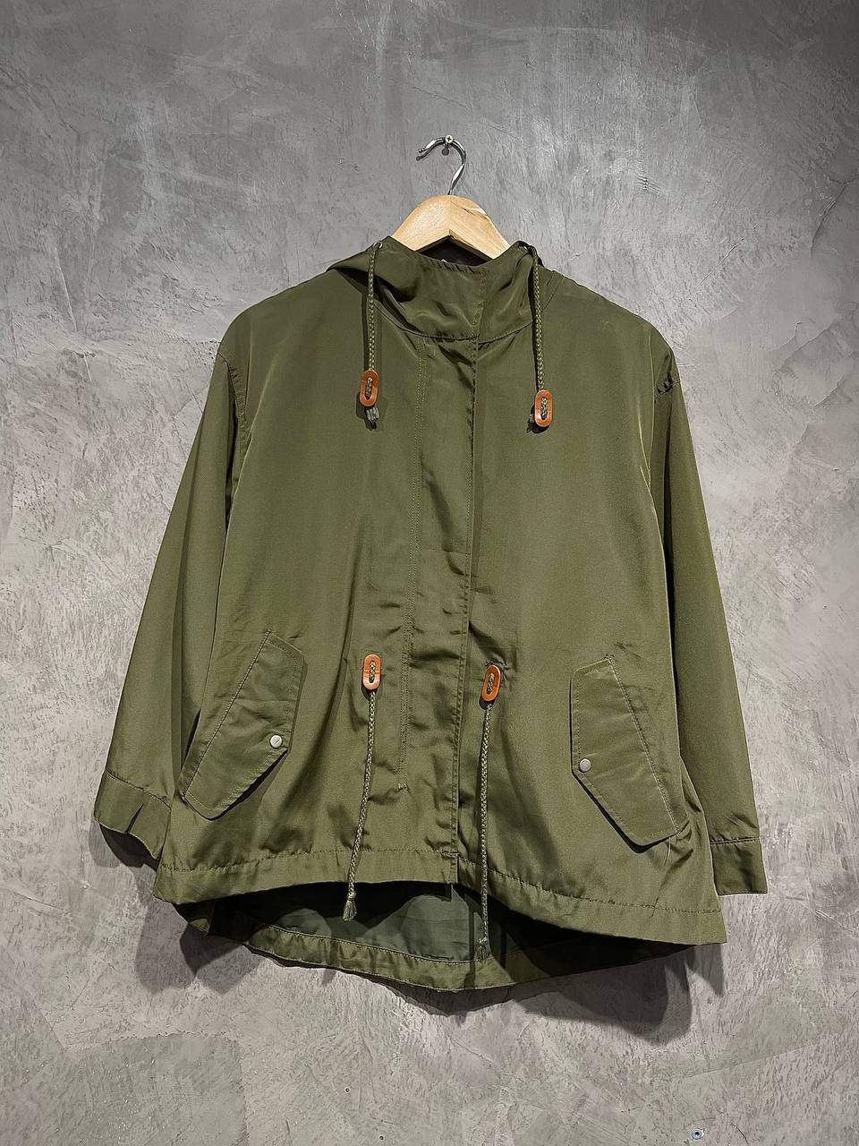 Windbreaker Full Zipper With Pockets Green W006