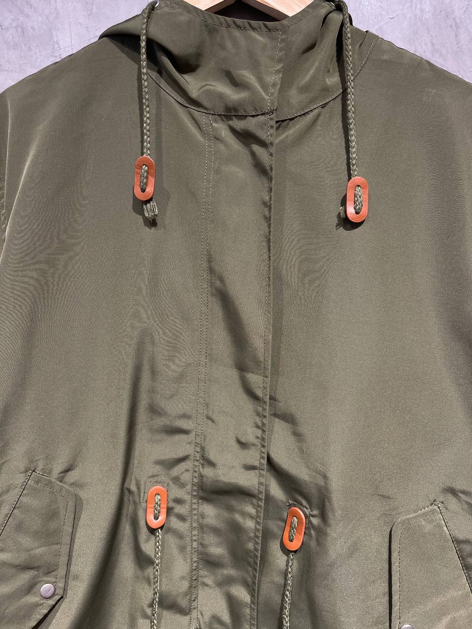 Windbreaker Full Zipper With Pockets Green W006