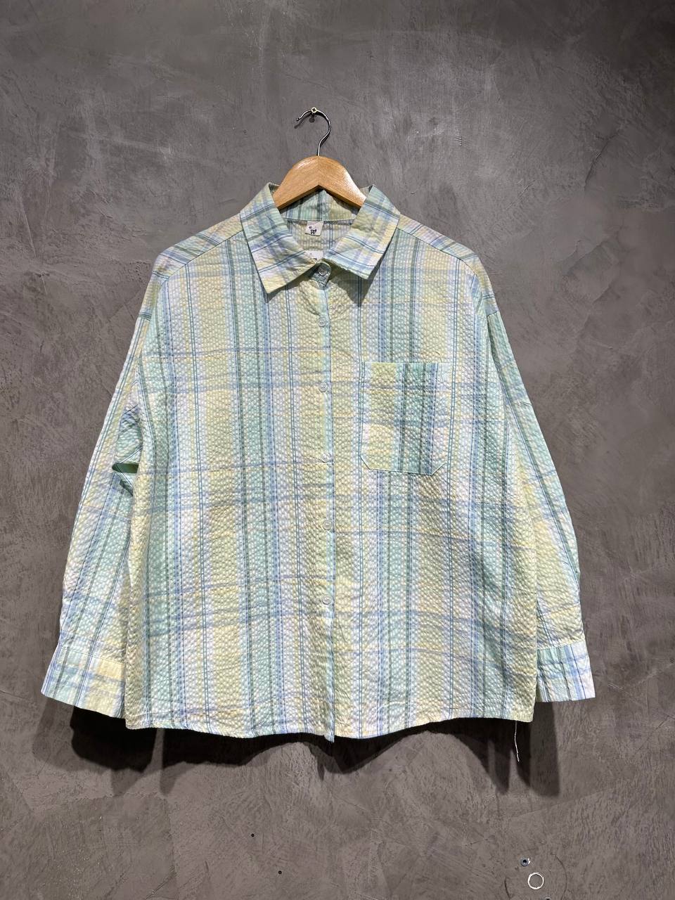 Blouse Baggy Geomatric Casual Green B063