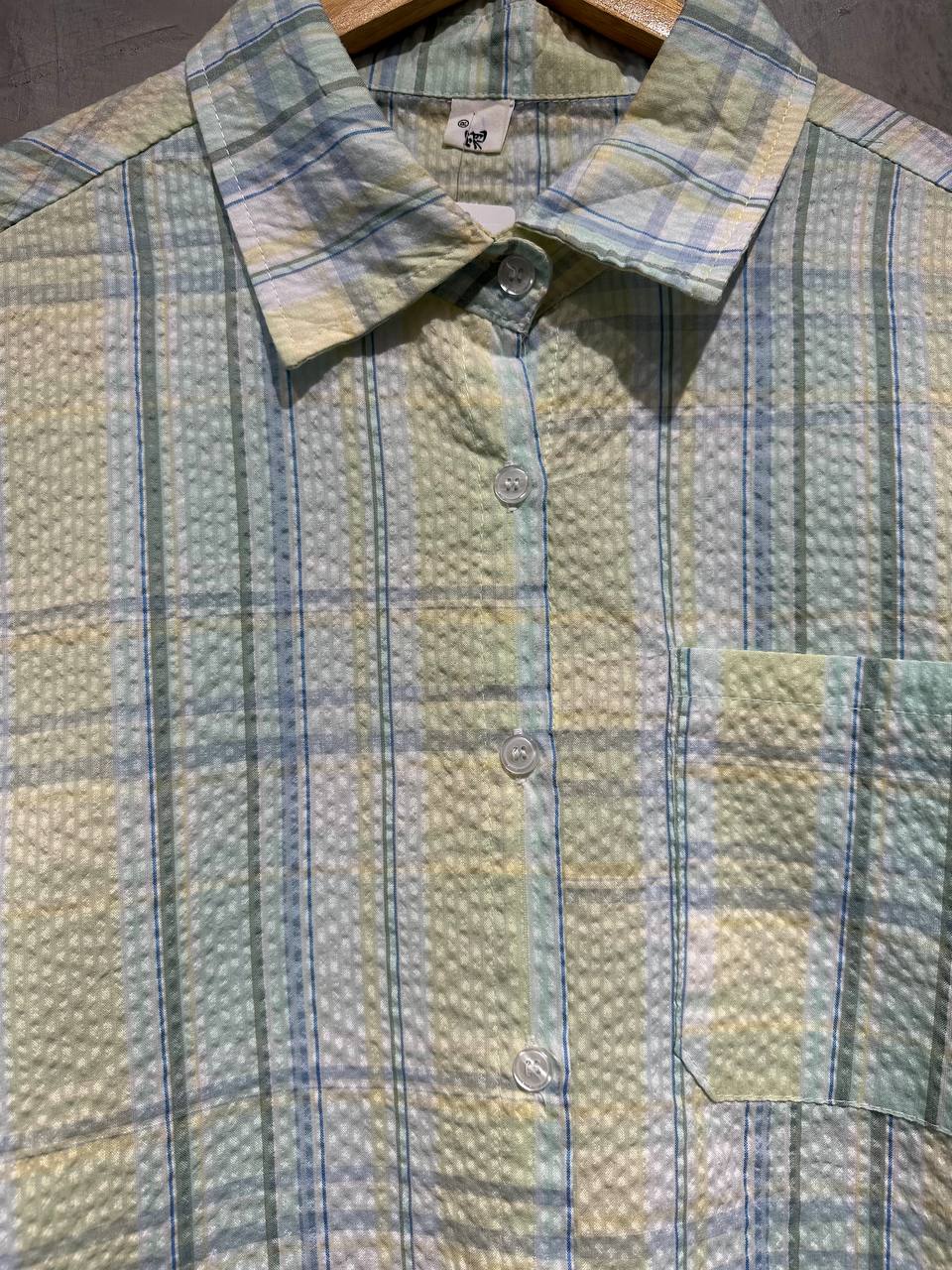 Blouse Baggy Geomatric Casual Green B063