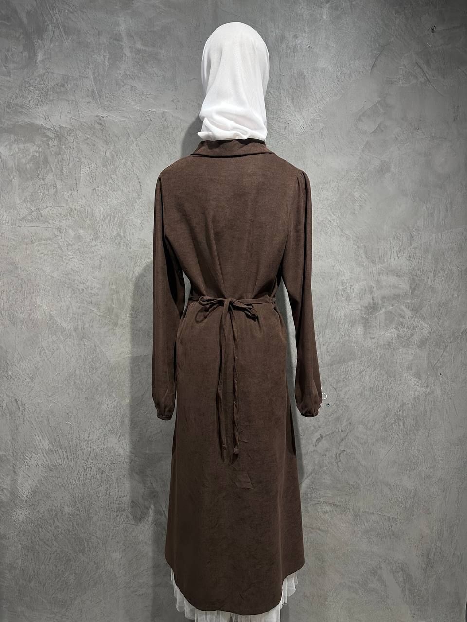 Dress Long Retro Dark Brown D025