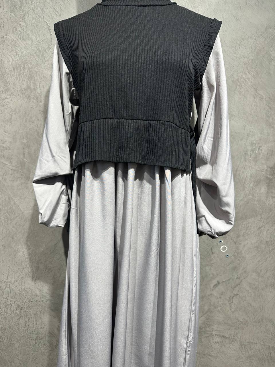 Dress Extender Flowy Balloon Sleeved  Gray D026