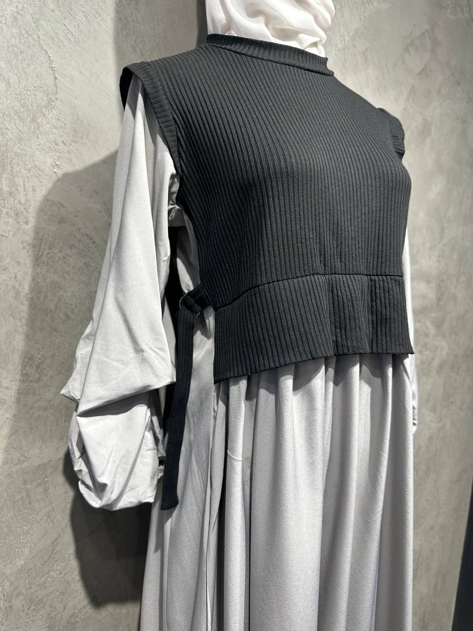 Dress Extender Flowy Balloon Sleeved  Gray D026