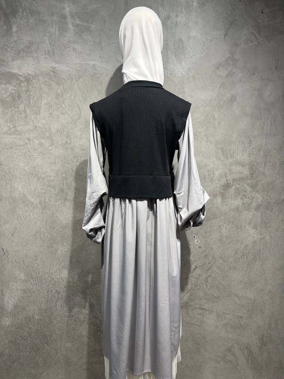 Dress Extender Flowy Balloon Sleeved  Gray D026