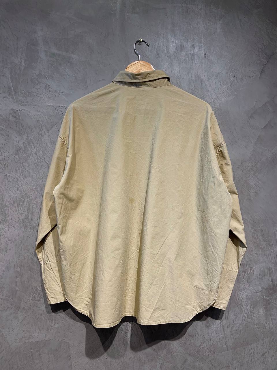 Blouse Baggy Casual Full Button Pale Brown B107