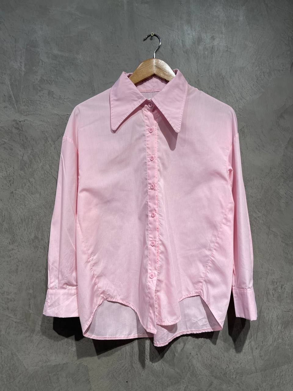 Blouse Baggy Smart Casual Full Button Pink B149