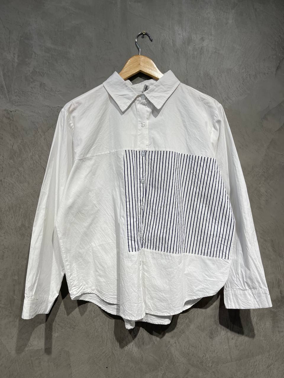 Blouse Baggy Smart Casual Full Button Stripe B153