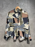 Blouse Geomatric Retro Full Button B151