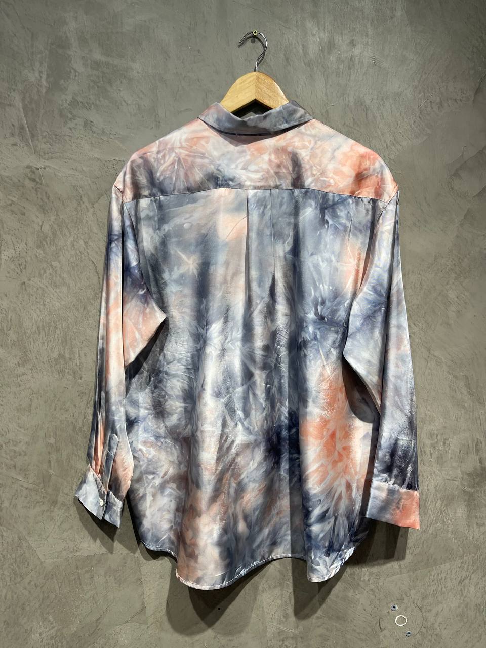 Blouse Abstract Full Button With Pocket B154