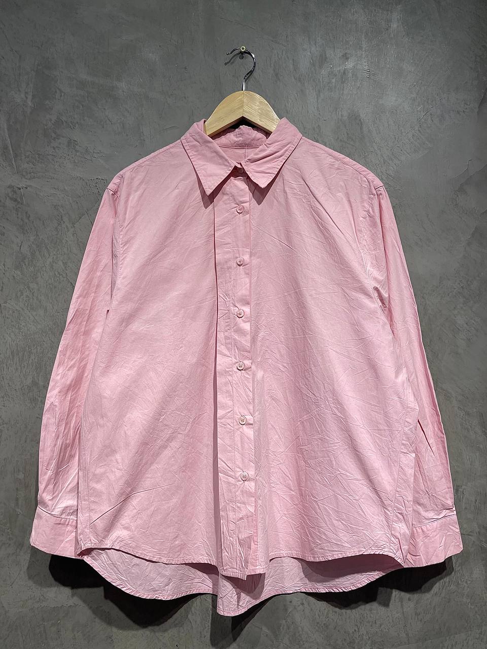 Blouse Baggy Casual Full Button Pink B160
