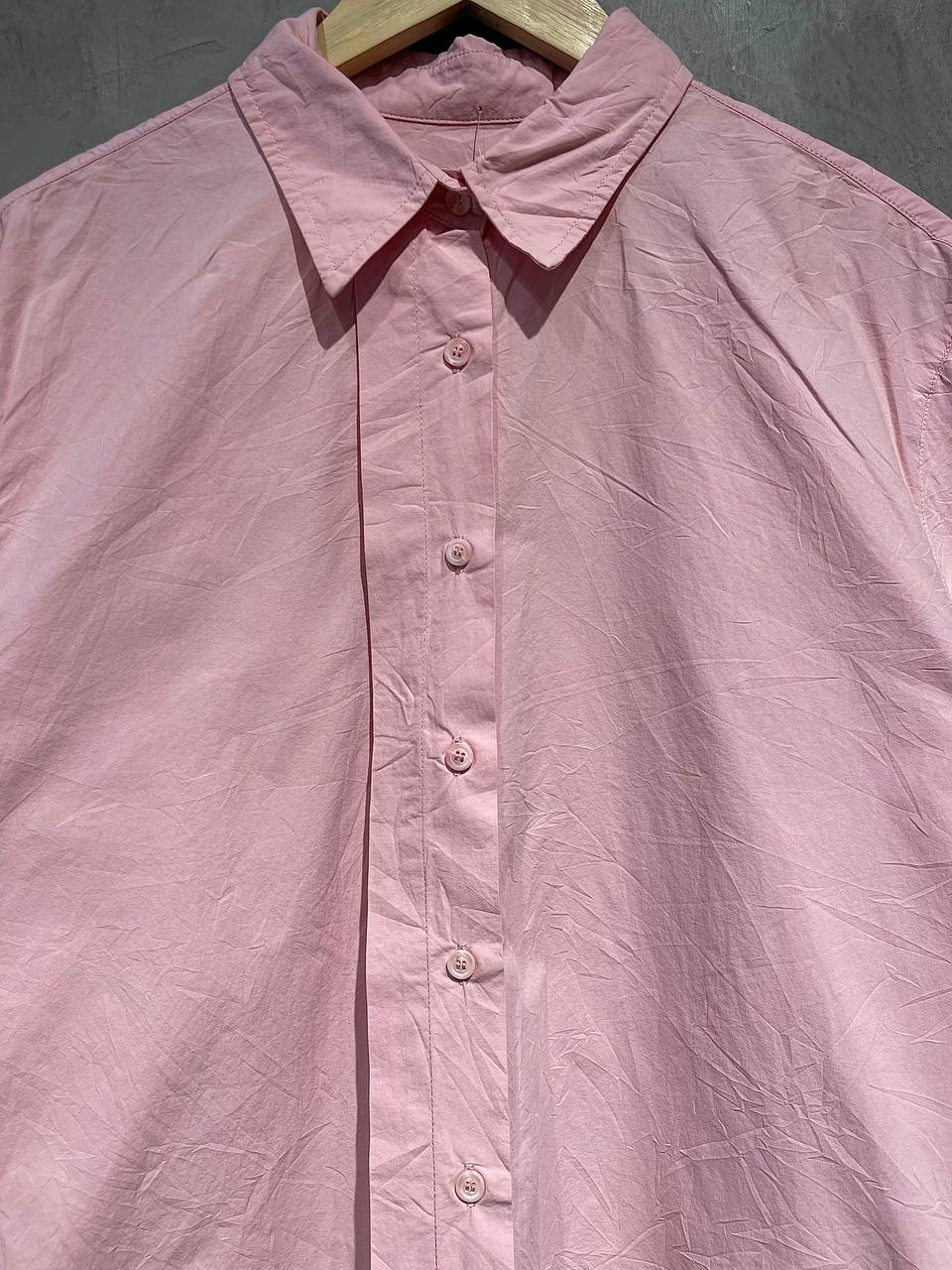 Blouse Baggy Casual Full Button Pink B160