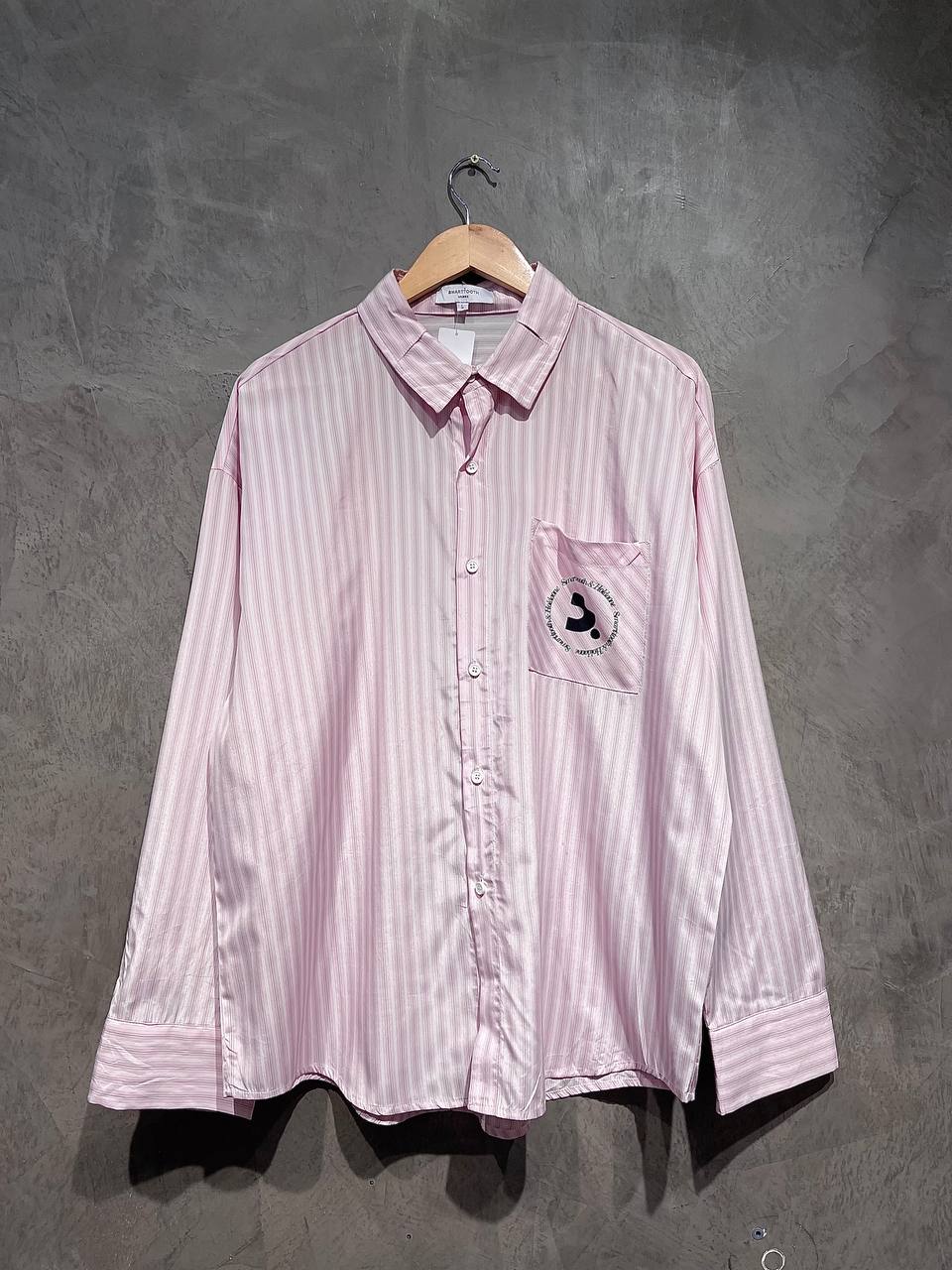 Blouse Baggy Stripe With Pocket Pink B166