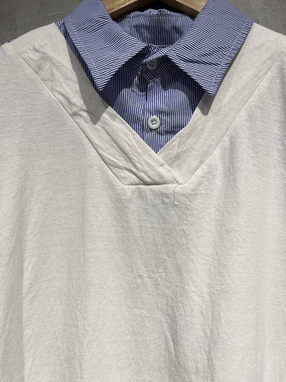 Blouse Extender Smart Casual White Stripe B161