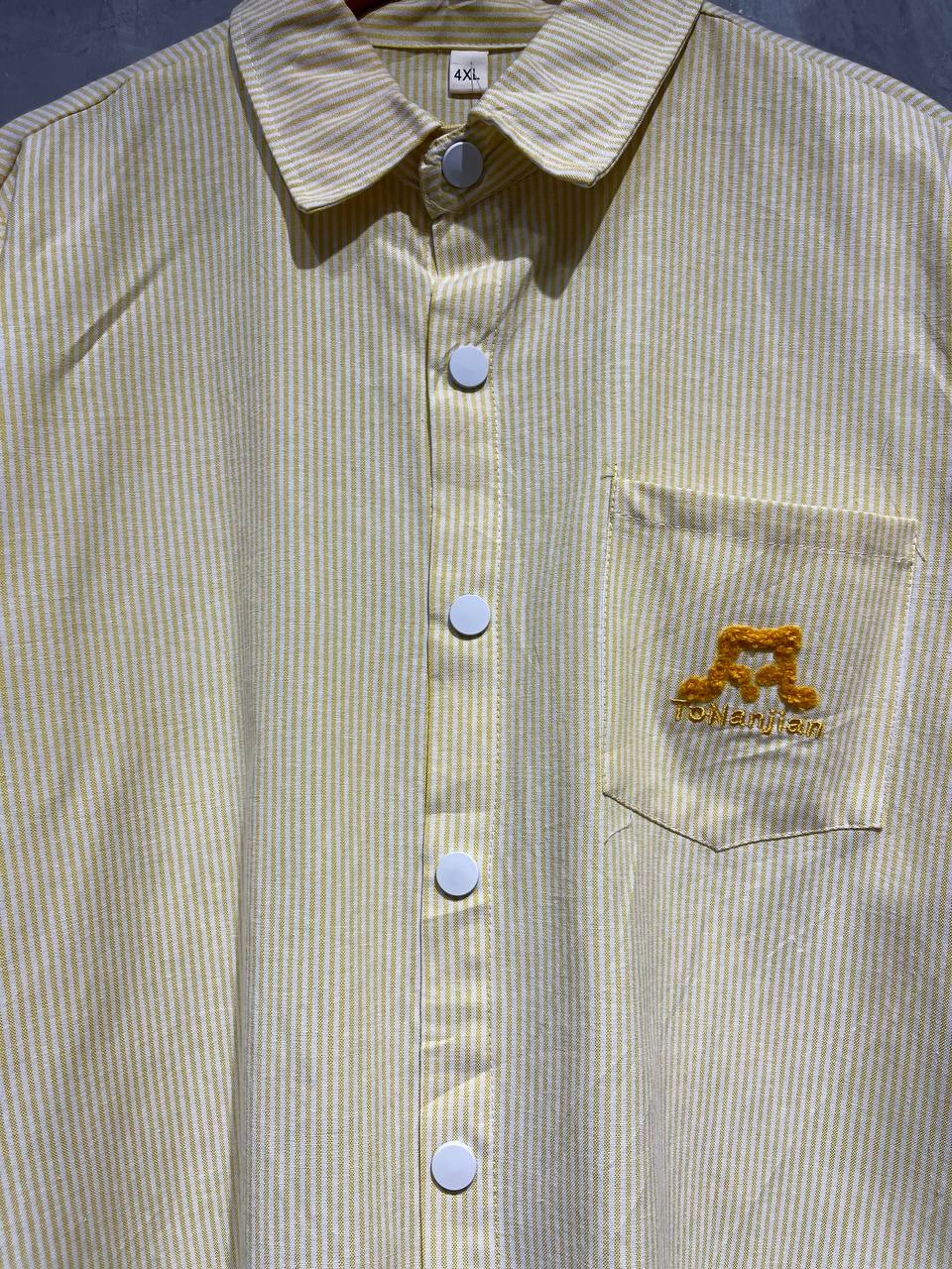 Blouse Baggy Casual Streetwear Full Button Yellow B157