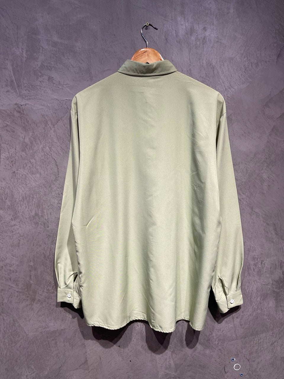 Blouse Smart Casual Full Button Green B165