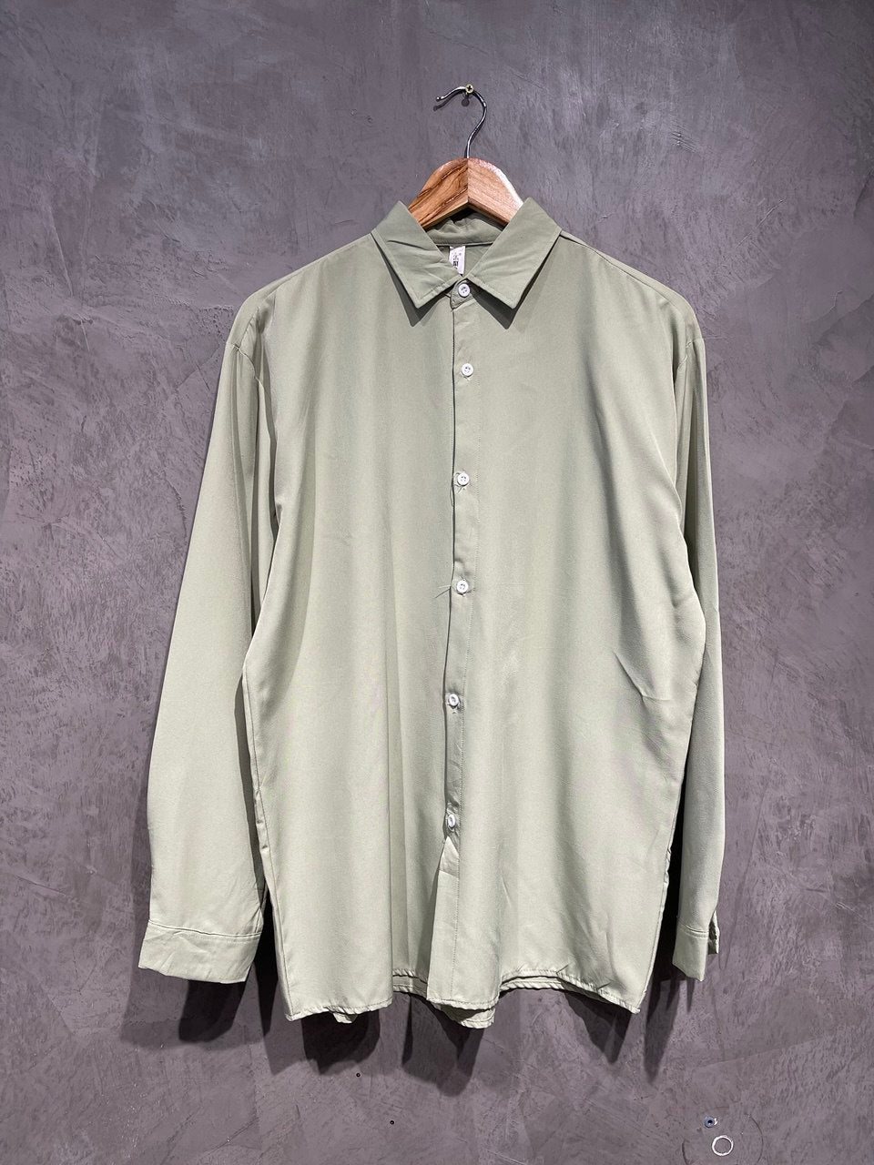 Blouse Smart Casual Full Button Green B165