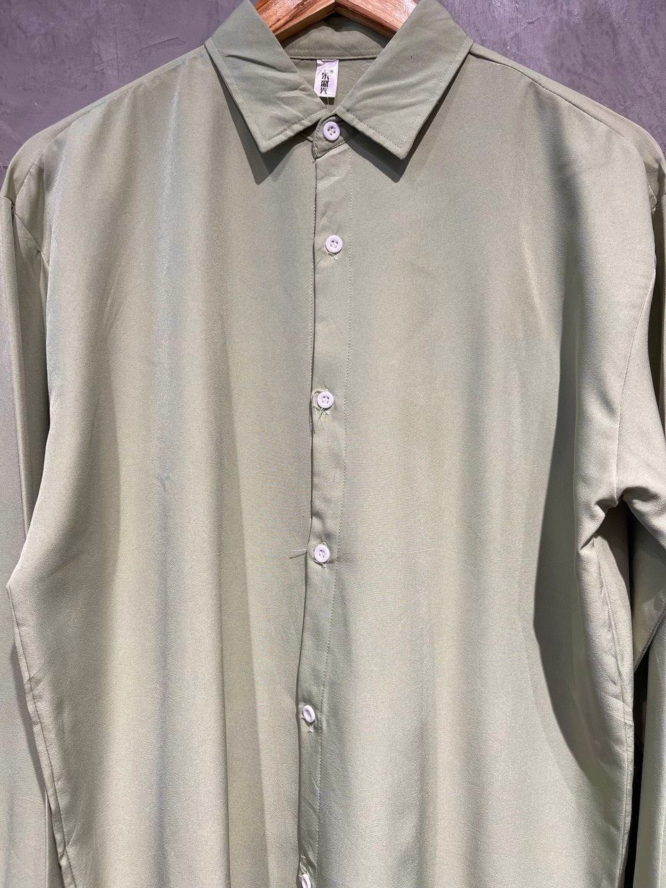 Blouse Smart Casual Full Button Green B165