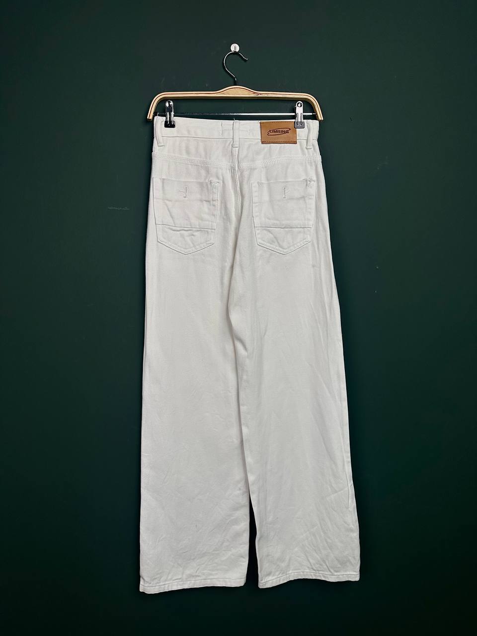 Woman Jeans Baggy Casual White