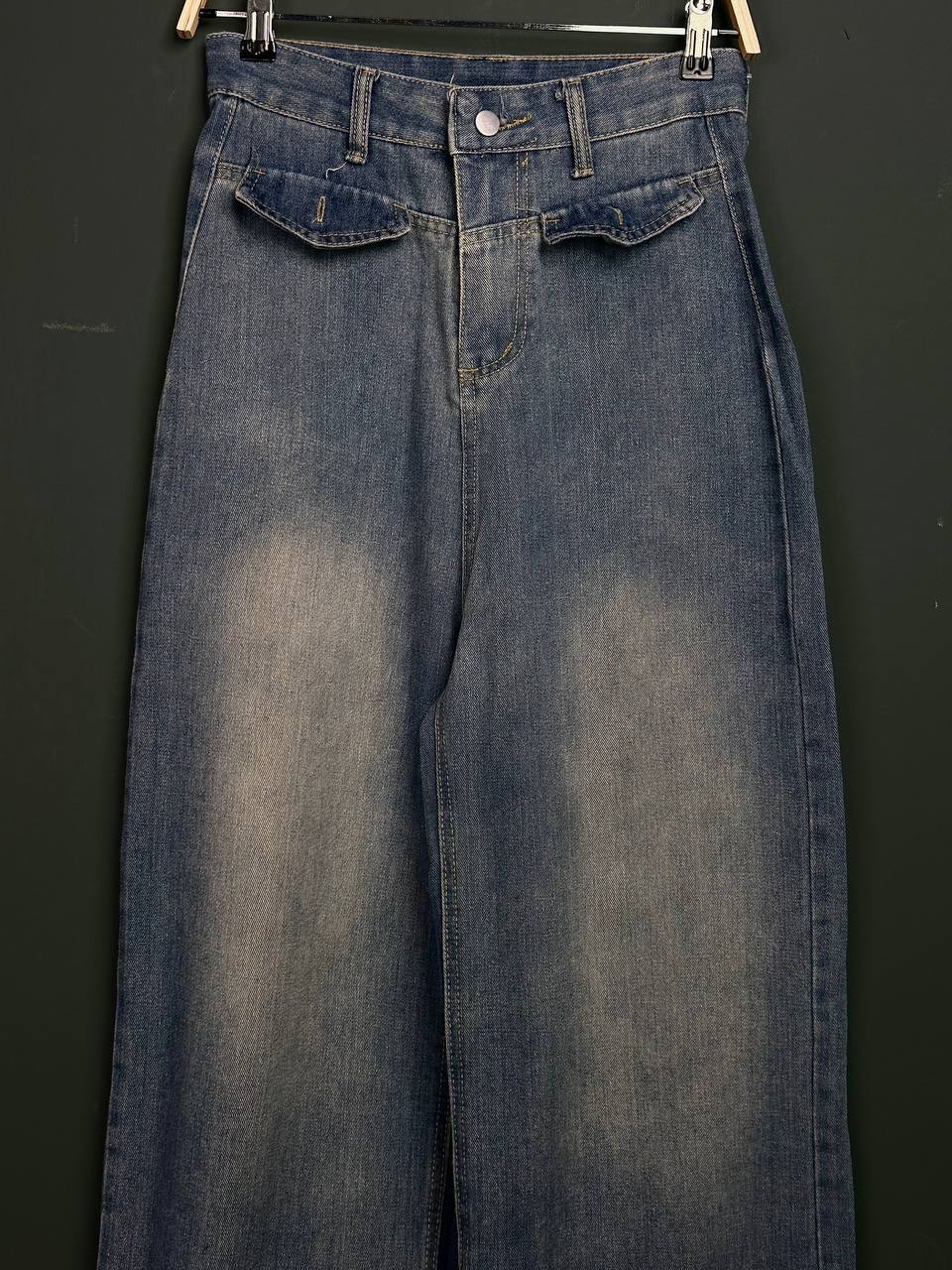 Woman Jeans Baggy Casual Washed Blue