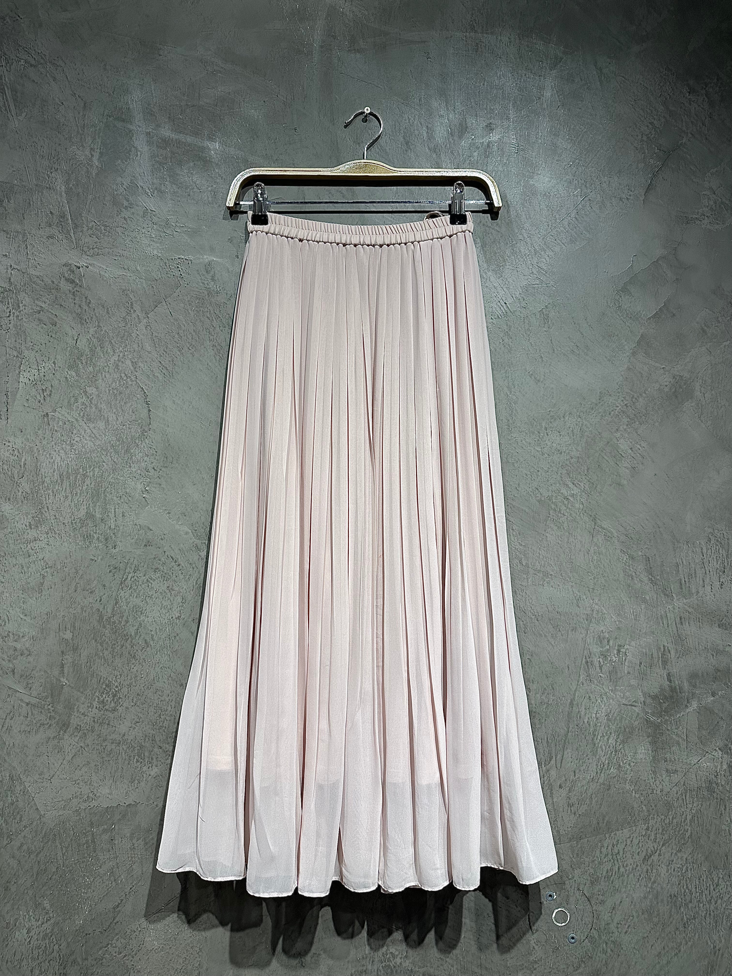 Skirt Plain Pleated Soft Pink S021
