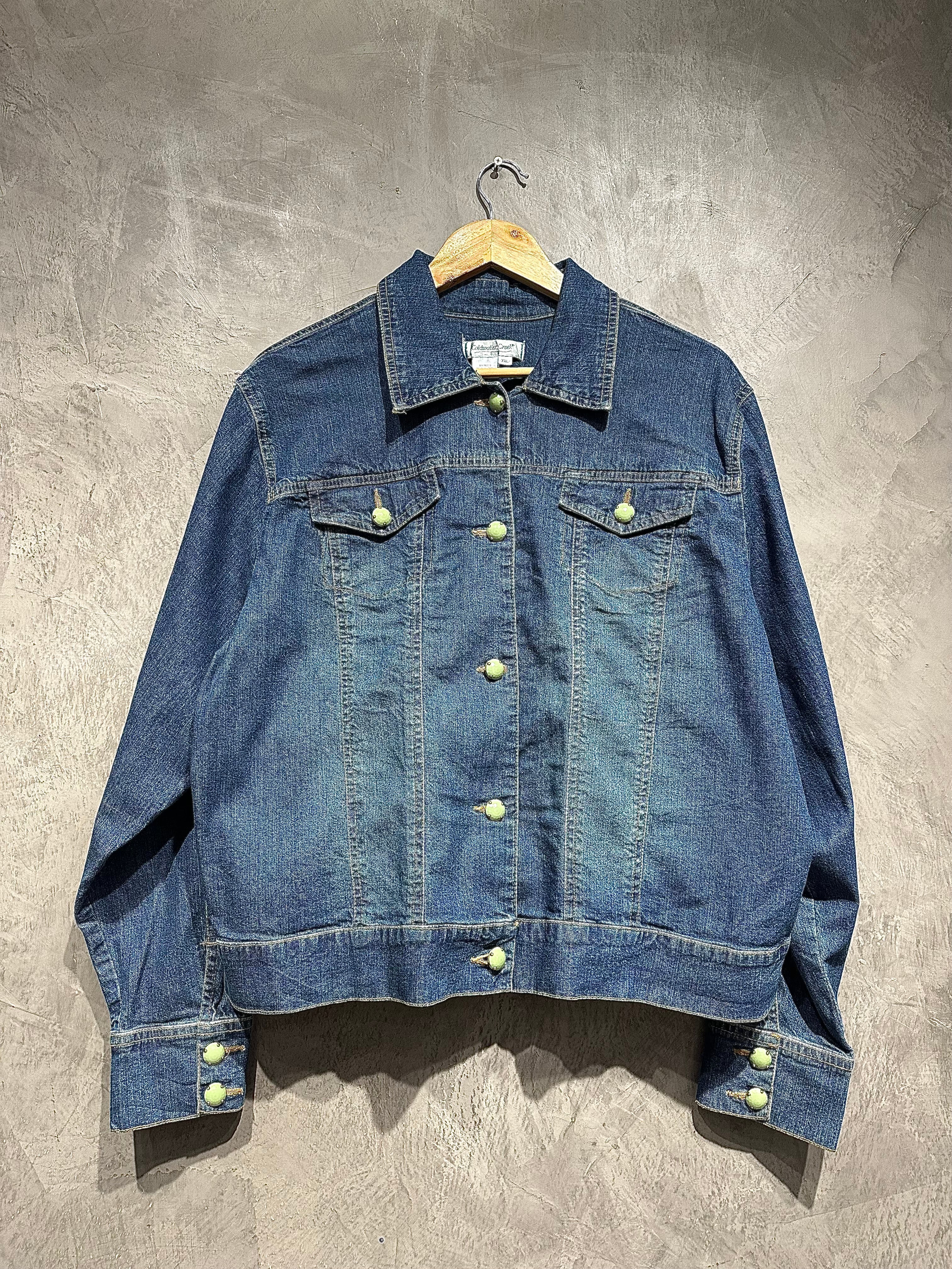 Jacket Jeans Casual Streetwear With Retro Stone Button JJ07