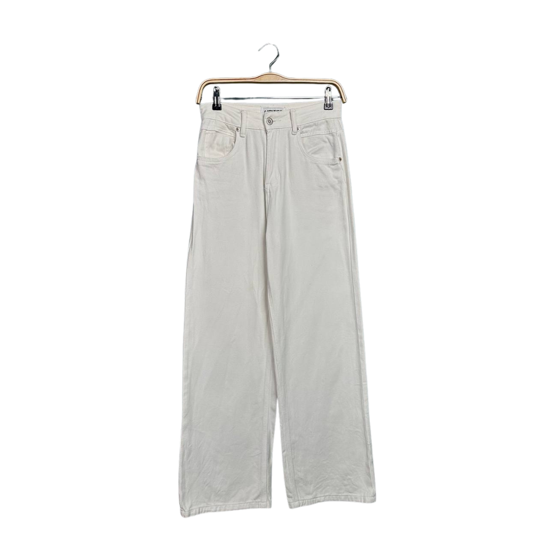 Woman Jeans Baggy Casual White